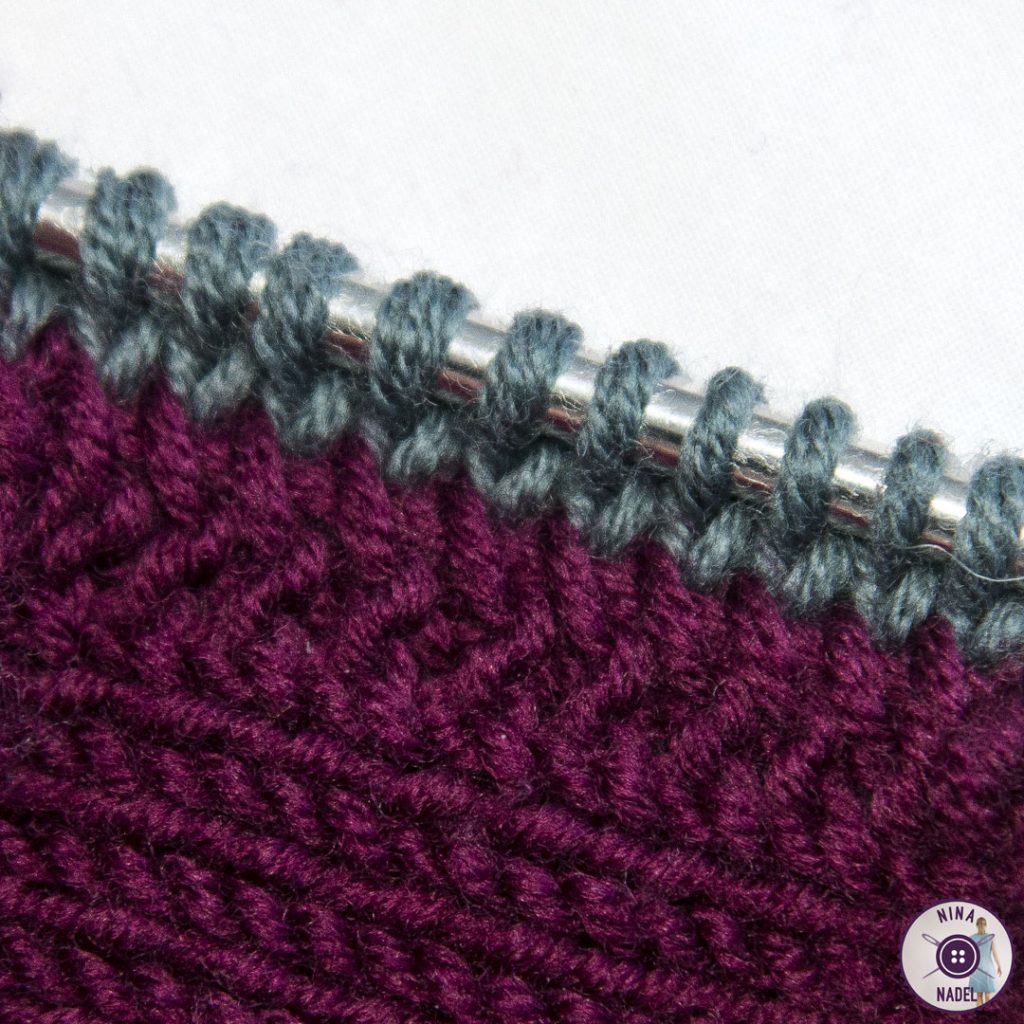 photo: Picking up stitches from double Garter stitch edge