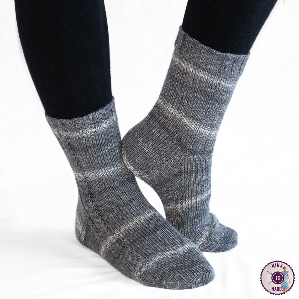 photo: socks with braided cable - front view