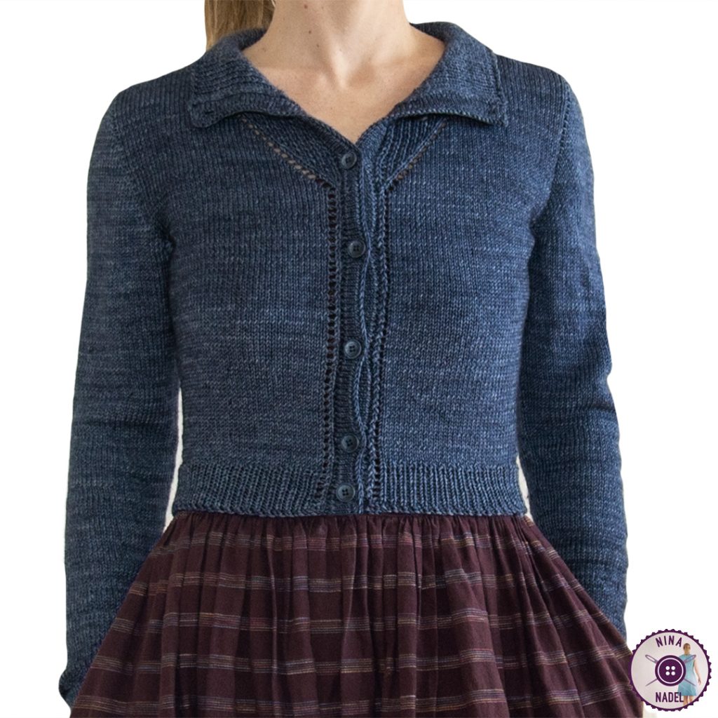 Foto: Strickjacke - offener & umgefalteter Kragen - Vorderseite